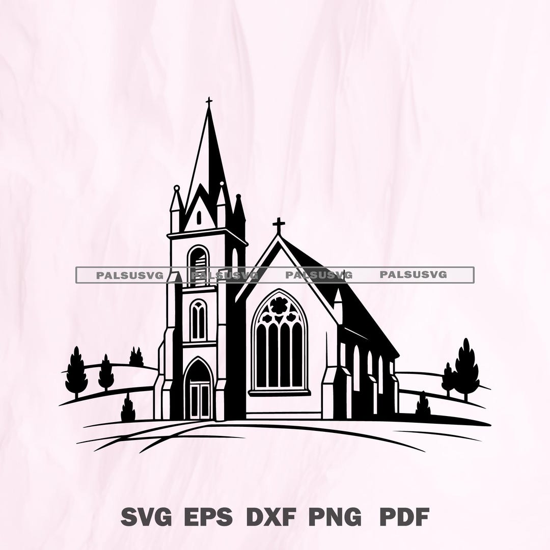 Church SVG | Christian Building Cut File | Wedding Chapel Design ...