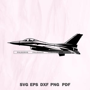 F-16 Fighter Jet SVG, Military Aircraft Cut File for Cricut, Silhouette, Aviation Vector, instant download