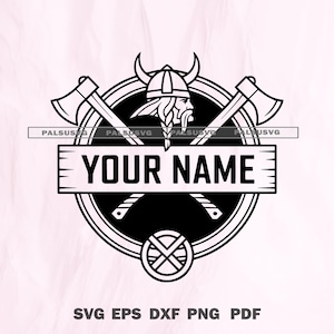 Viking Monogram SVG - Norse Warrior Axe Helmet Cut File - Personalized Viking Clan Design - Cricut Silhouette Ready | Instant Download