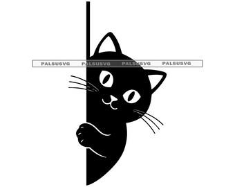 Kat gluren ontwerp gesneden bestanden voor Cricut & silhouet | SVG, EPS, DXF, PNG | Direct downloaden