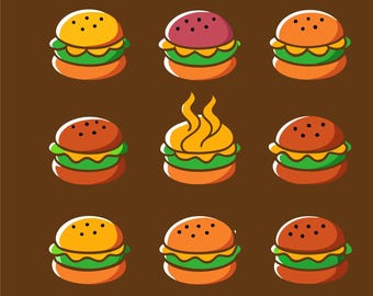 Clipart di hamburger, hamburger SVG, PNG, Cricut, Silhouette (download digitale)