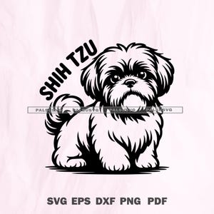 Shih Tzu Dog SVG Bundle, Puppy Vector Cut Files for Cricut & Silhouette, Dog Breed Clipart PNG, Pet Lover DIY, Instant Download