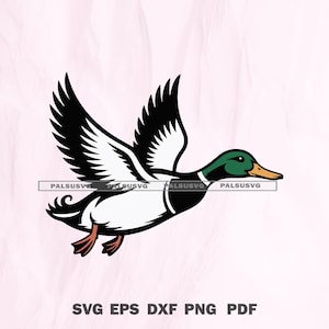 Fliegende Ente SVG | Jagdente Schnittdatei | Ente Jäger Design | Cricut Silhouette | Sofort Download