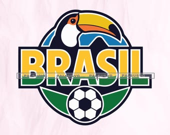 SVG de fútbol de Brasil, logotipo de fútbol del tucán, PNG de la Copa del Mundo (archivo de corte)