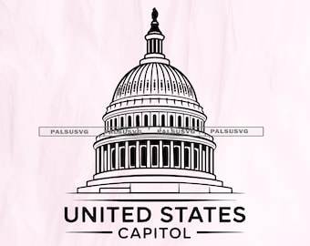 Washington DC Capitol SVG, US Capitol Cut File (Digital Download)