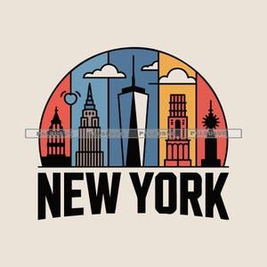 New York SVG, NYC Skyline Png, The Big Apple, Empire State Building, Travel Souvenir Cricut File, I Love NY Decal, Instant Download
