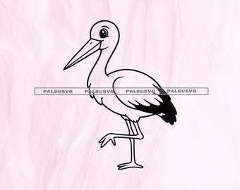 Stork Design Cut Files for Cricut & Silhouette | SVG, EPS, Dxf, PNG | Instant Download