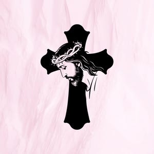 Jesus on cross svg, Jesus cross svg, Crucifix svg, cricut, vector, png, instant download