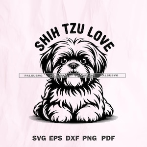 Shih Tzu Dog SVG Bundle, Puppy Vector Cut Files for Cricut & Silhouette, Dog Breed Clipart PNG, Pet Lover DIY, Instant Download