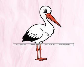 Stork SVG Cut Files | Cricut & Silhouette, DIY Crafts (Instant Download)