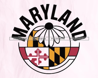 Bandiera del Maryland e Susan dagli occhi neri in formato SVG, design dell'orgoglio statale (download digitale)