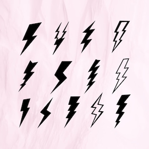 Lightning Bolt SVG Clipart Bundle, Superhero Rock and Roll Cut Files (Digital Download)