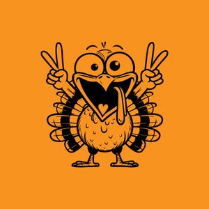 Crazy turkey SVG, Funny turkey SVG, turkey PNG, turkey cut file, turkey clipart, turkey Design for Cricut & Silhouette- Instant Download