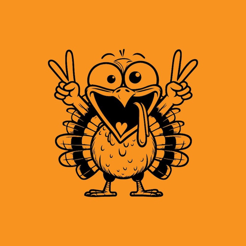 Crazy turkey SVG, Funny turkey SVG, turkey PNG, turkey cut file, turkey clipart, turkey Design for Cricut & Silhouette- Instant Download