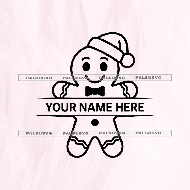 Gingerbread Man SVG – Christmas Name Frame Cut File (digital Download ...