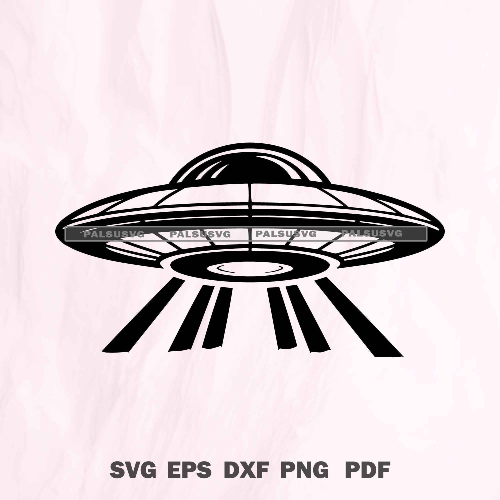 UFO SVG: Flying Saucer Silhouette, Sci-fi Vector (digital Download