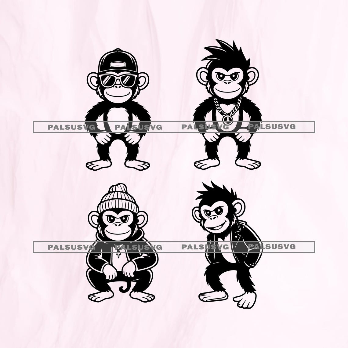 Cool Monkey SVG – Funny Chimp Gang Cut File (digital Download) - Etsy