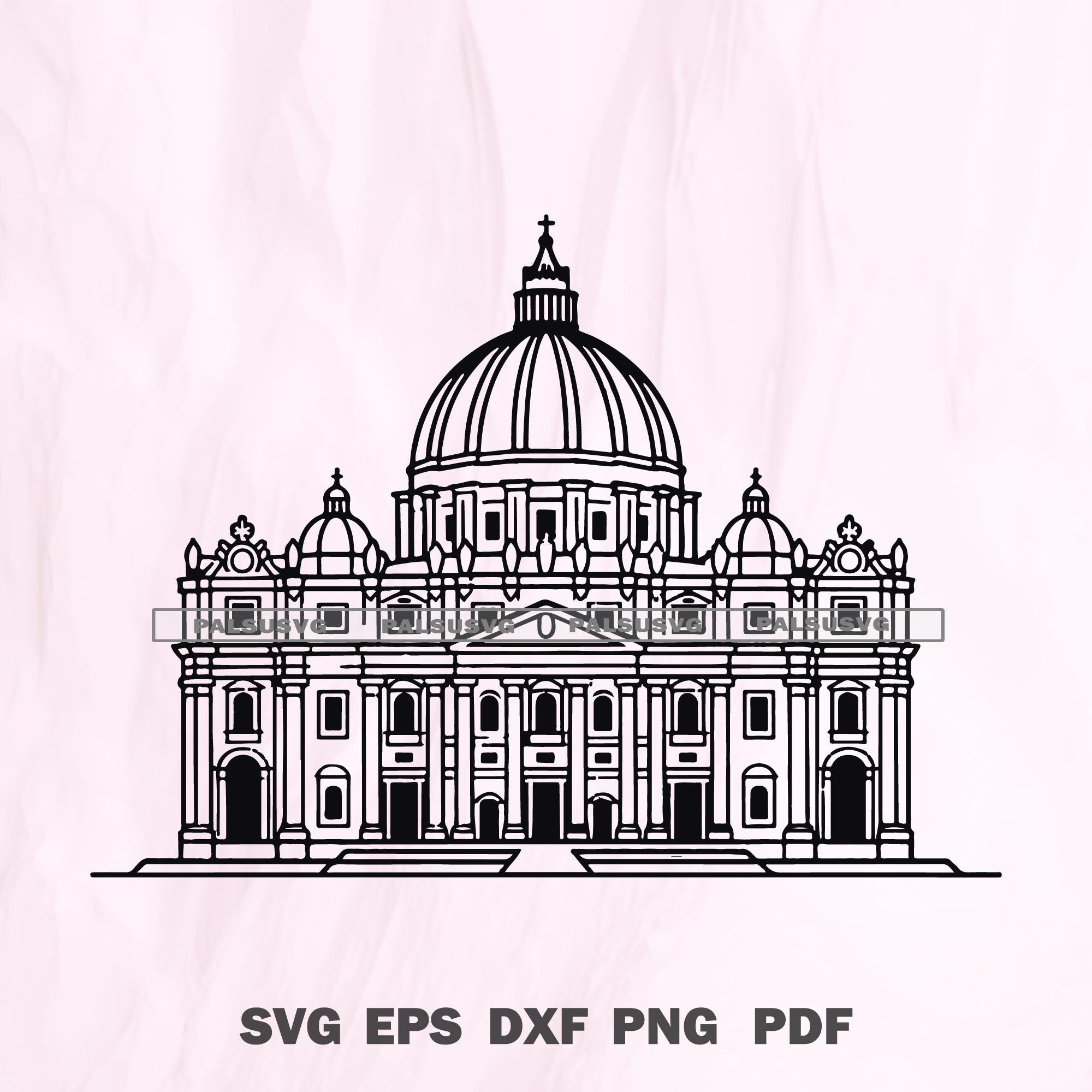 St. Peter's Basilica SVG | Vatican Clipart, Cricut Cut File