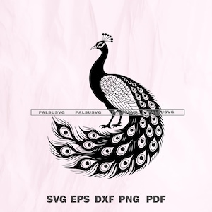 Peacock Vector Design Set | SVG, EPS, Dxf, Png, Pdf for Cricut, Silhouette, Laser Cut | Peacock Clipart, Decals, instant download