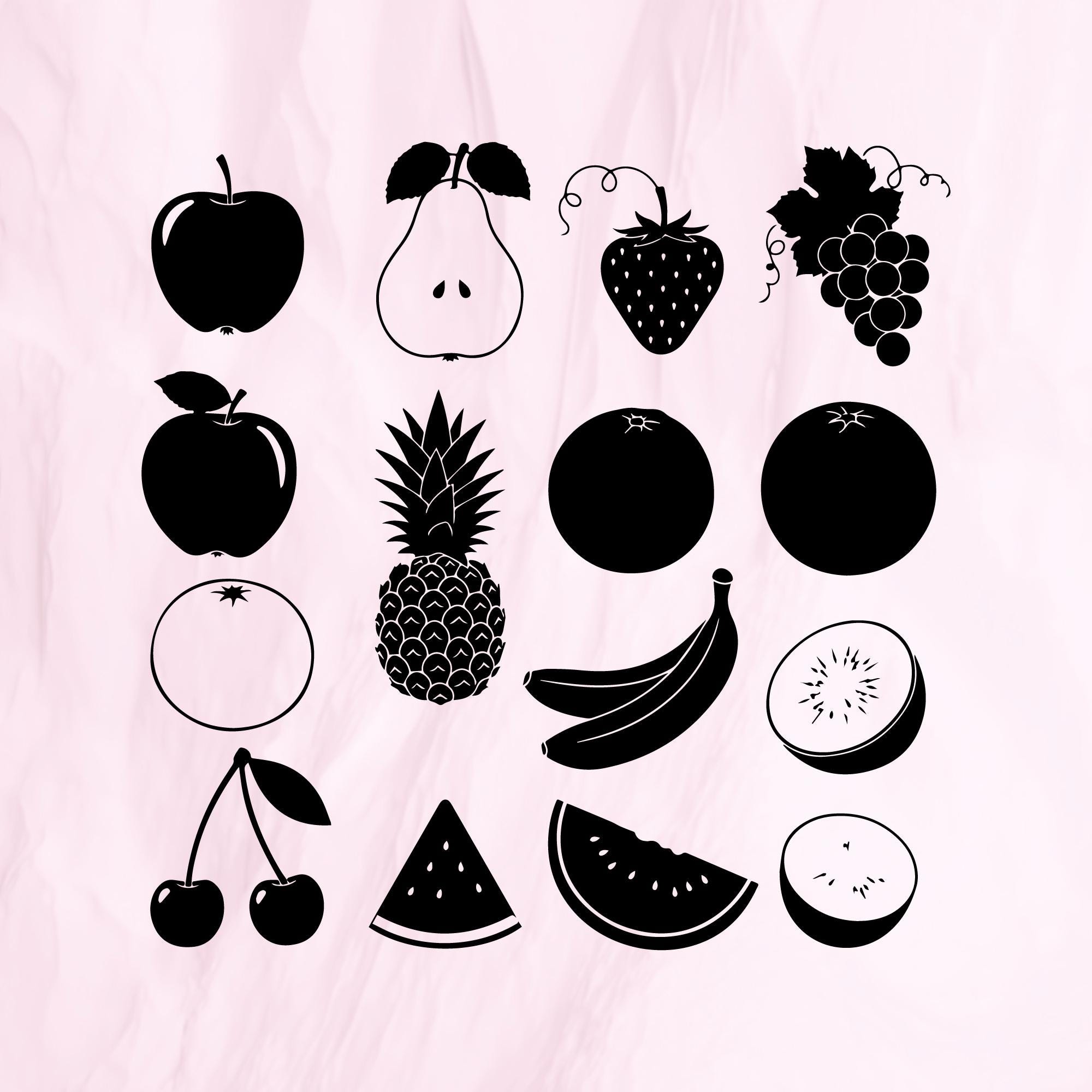 Fruit SVG Clipart Bundle, Kitchen Cut Files (digital Download) - Etsy