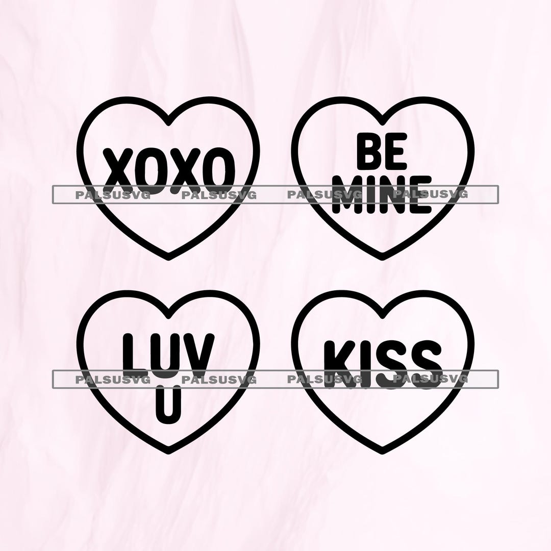 Conversation Hearts SVG Bundle – Valentine's Day Cut Files (digital ...