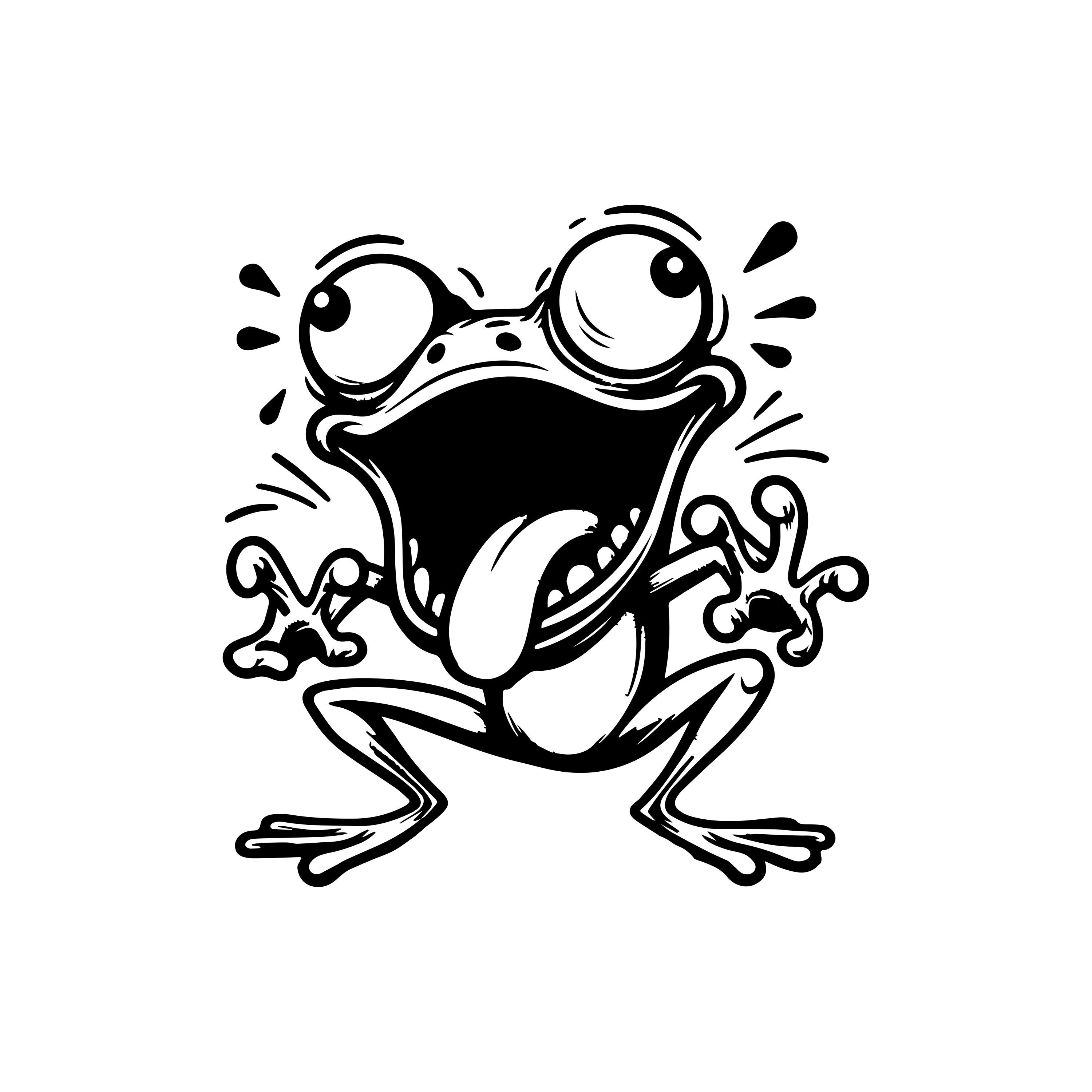 Funny Frog Clipart, Crazy Frog SVG, PNG, DXF (digital Download