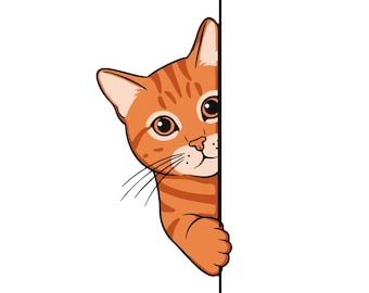 Kat gluren ontwerp gesneden bestanden voor Cricut & silhouet | SVG, EPS, DXF, PNG | Direct downloaden