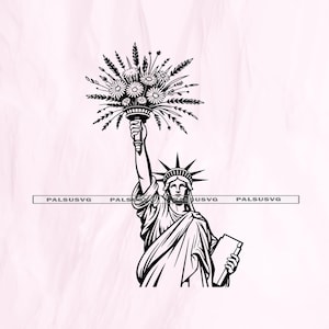 Statue of Liberty with Flowers SVG, Boho 4th of July Cut File, Patriotic Floral Design for Cricut, Feminist USA Art, instant download