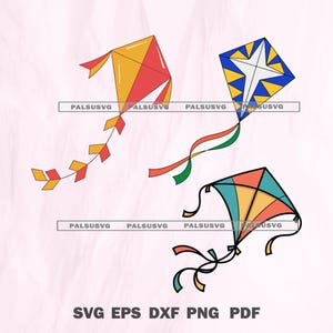Drachen Bundle SVG | Bunte Drachen Cut File Set | Sommer Spaß Design | Cricut Silhouette Png Dxf Eps | Sofort Download