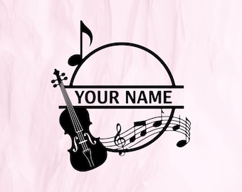 Muzieknoten monogram SVG, aangepaste muziek vector gesneden bestand (digitale download)