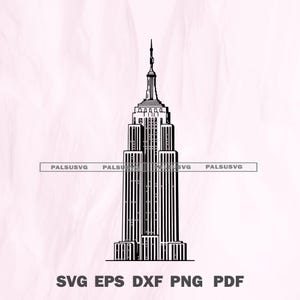 Empire State Building SVG-klippfil | NYC Landmark Vector för Cricut - Direktnedladdning