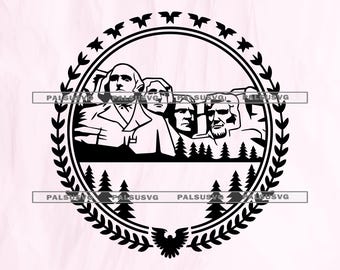 Monte Rushmore SVG, simbolo patriottico degli Stati Uniti (download digitale)