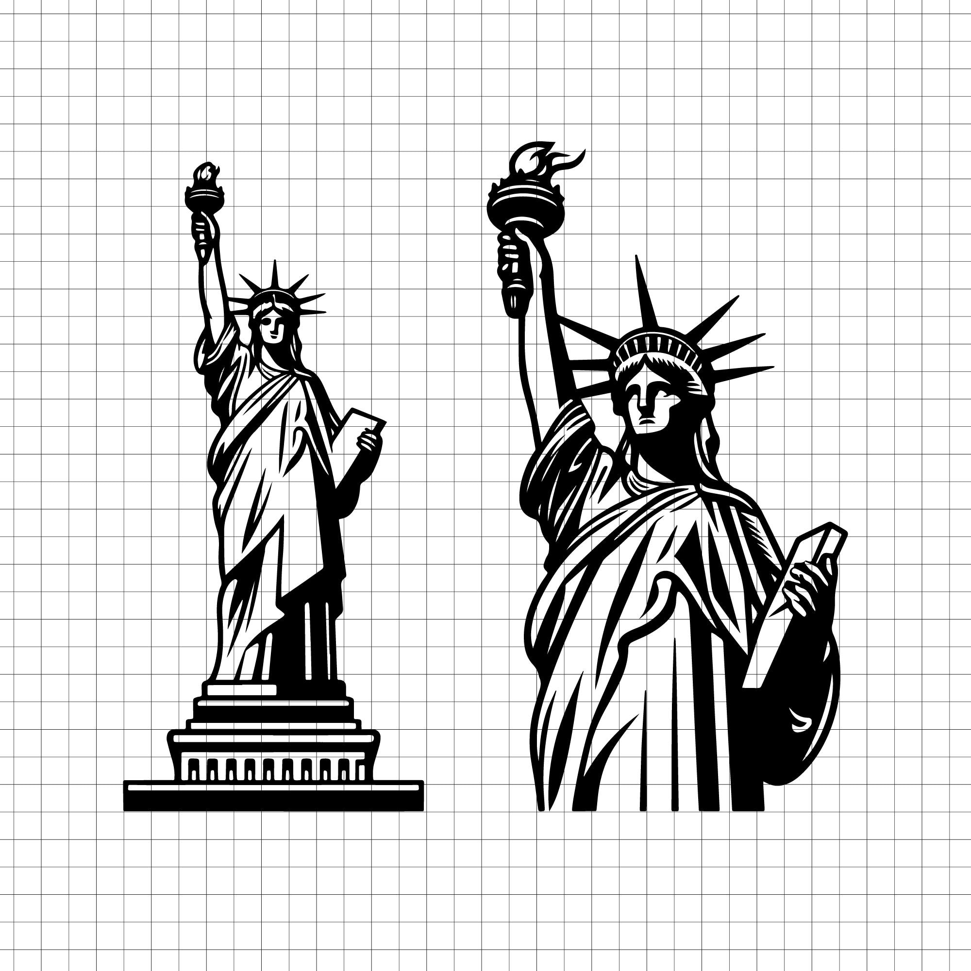 Estatua de la Libertad SVG, PNG, archivos vectoriales para corte (descarga  digital) - Etsy México, image size:2000x2000