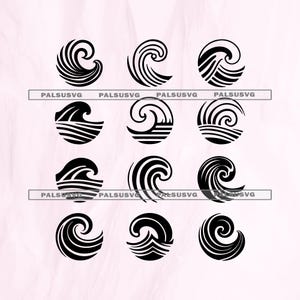 Ocean Waves SVG Bundle, Sea Waves Clipart, Beach Cut Files, Water Wave Vector Pack, Nautical Decals, Digital Download for Cricut