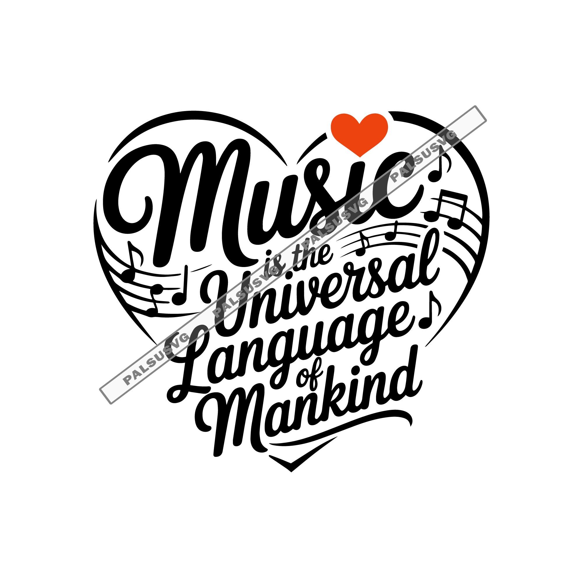アート・デザイン・音楽 Muschelherz und Finkenschlag Music is Universal Language SVG | Heart Design (digital Download