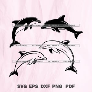 Dolphin Bundle Design Cut Files for Cricut & Silhouette | SVG, EPS, Dxf, PNG | Instant Download