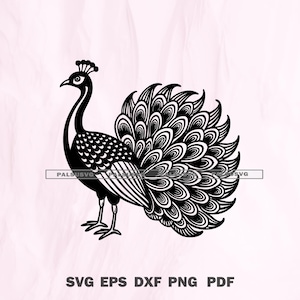 Peacock Vector Design Set | SVG, EPS, Dxf, Png, Pdf for Cricut, Silhouette, Laser Cut | Peacock Clipart, Decals, instant download