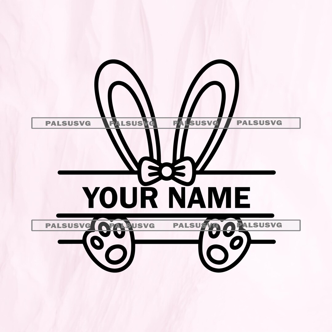 Easter Bunny Split Monogram SVG – Personalized Rabbit Name Frame Cut ...
