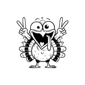 Crazy turkey SVG, Funny turkey SVG, turkey PNG, turkey cut file, turkey clipart, turkey Design for Cricut & Silhouette- Instant Download
