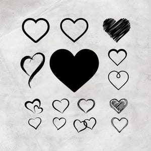 Heart bundle svg, Heart clipart, Heart svg, Heart png, Heart silhouette cut file design for Cricut & Silhouette, Instant download