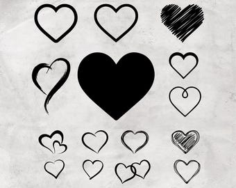 Heart Clipart Bundle, SVG, PNG, Cut Files (Digital Download)