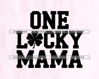 One Lucky Mama SVG – St. Patrick’s Day Shamrock Varsity Cut File (Digital Download)