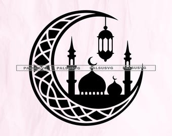 Islamic Mosque SVG, Ramadan Kareem, Eid Mubarak Clipart (Digital Download)