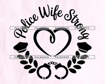 Police Wife SVG, Thin Blue Line Clipart (Digital Download)