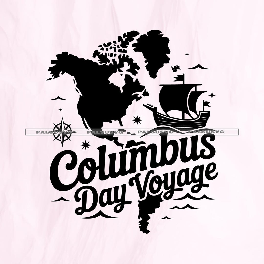 Colombus Svg Map Columbus Day Voyage SVG, Ship Clipart, History Cut File (instant ...