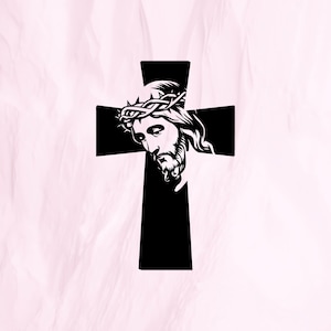 Jesus on cross svg, Jesus cross svg, Crucifix svg, cricut, vector, png, instant download