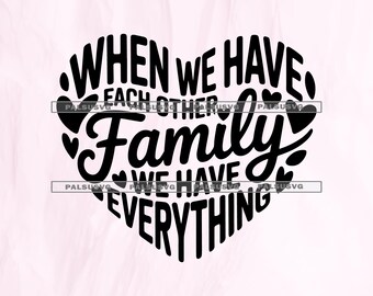 Family Love SVG | Heart Clipart, Cricut Silhouette Cut File (Digital Download)