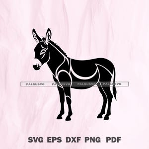 Donkey Silhouette Vector - SVG, EPS, Dxf, PNG Digital Download for Farm Crafting