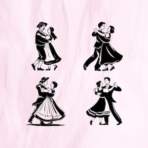 Dancing Couple Silhouette Vector Set - SVG, EPS, Dxf, PNG, Jpeg, Pdf - instant download