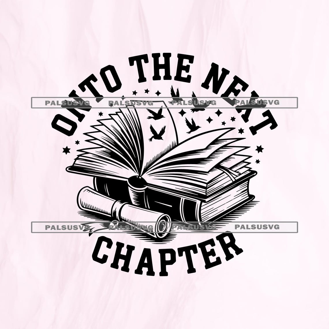 Onto the Next Chapter SVG – Vintage Books Graduation Cut File (digital ...